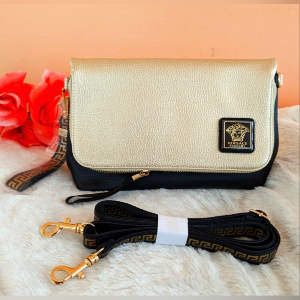 New! Versace Gold Purse Clutch